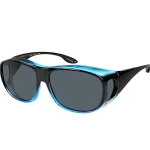 YOGO fit over Sunglasses Stylish Black and Blue 60-18-132 UV blocking